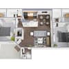 Floor plan: 2 Bed, 2 Bath B