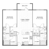 Floor plan: 2 Bedroom 22B