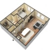 Floor plan: 1 Bedroom Apartment Home