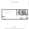 Floor plan: S1 - Studio (565 sf)