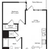 Floor plan: 1B w/ Balcony