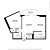 Floor plan: 1 Bedroom, 1 Bathroom