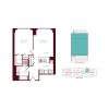 Floor plan: 1 Bedroom 1 Bath R