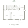 Floor plan: Two Bedroom 899