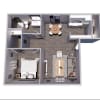 Floor plan: A3 - CEDAR - 683 sq ft.