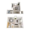 Floor plan: Deluxe One Bedroom with Skylight
