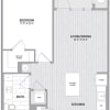 Floor plan: 1 BED 1 BATH - 687