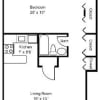 Floor plan: 1BR/1BA Classic