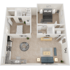 Floor plan: Large Two Bedroom Two Bath