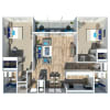 Floor plan: 2 Bedroom 2 Bath