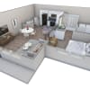 Floor plan: 1 BR Retreat Courtyard