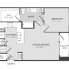 Floor plan: 1BR 1BA (755 SF)