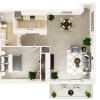 Floor plan: One Bedroom C