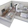 Floor plan: 1 BR 1 Bath Horizon Overlook
