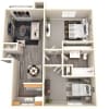 Floor plan: 2 Bedroom