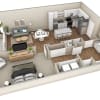 Floor plan: 1 BR Premier Courtyard