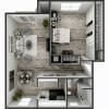 Floor plan: 1x1 - Classic