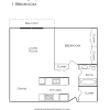 Floor plan: Large 1 Bedroom 1 Bath