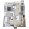 Floor plan: 1 BR B1.1