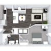 Floor plan: 1x1 Renovated