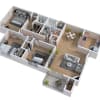 Floor plan: 3 BEDROOMS/2 BATHROOMS