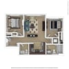 Floor plan: 2 Bed 1 Bath B1