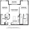 Floor plan: B2 2 Bed 2 Bath