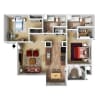 Floor plan: 2 Bedroom 2 Bath