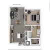 Floor plan: A02 - 1 bed/1 bath