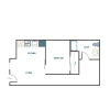 Floor plan: 1x1 - B1