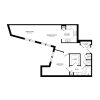 Floor plan: 1 Bedroom, 1 Bath 961 SF A5C