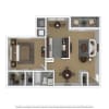 Floor plan: 1 Bedroom/1 Bathroom-750