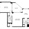 Floor plan: 1 Bedroom 1 Bathroom 600 Sq Ft