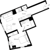 Floor plan: 1 Bed/1 Bath-D