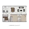 Floor plan: 1 Bedroom C