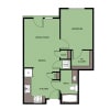 Floor plan: 1 Bed 1 Bath  A2A
