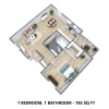 Floor plan: 1x1 - A3