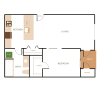 Floor plan: 1x1 - B
