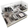 Floor plan: 2-1 BR Retreat Overlook