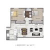 Floor plan: 2 Bedroom A