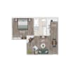 Floor plan: 1 BR/1 BA - 583 Sq Ft - A3