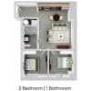 Floor plan: 2 Bedroom 1 Bathroom - The Groove