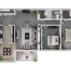 Floor plan: 2 Bedroom 1 Bath Second Floor