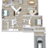 Floor plan: B3 Upper w Garage