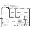 Floor plan: 3 Bed 2 Bath