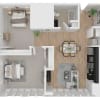 Floor plan: 1 Bed 1 Bath K Penthouse B