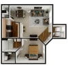 Floor plan: One Bed One Bath