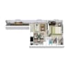 Floor plan: 1 Bed 1 Bath LP 450
