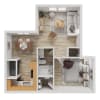 Floor plan: 1x1
