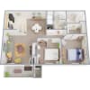 Floor plan: 2 Bedroom 2Bath